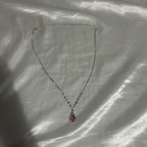 Nomination necklace with pink tear and strass like new