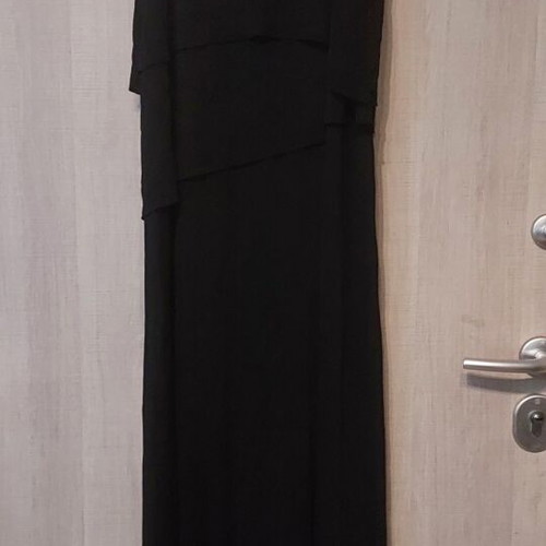 Black asymmetrical dress like new, size 38