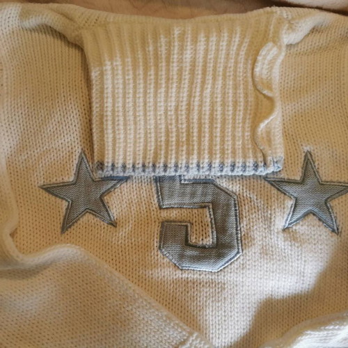 Pullover with Number White Color New, Size M