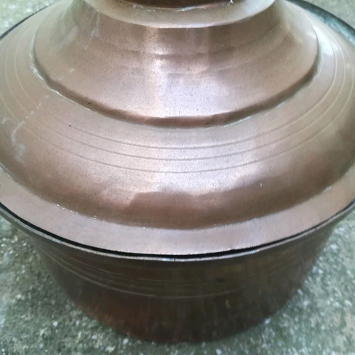 Copper pots used, set of 3 with lids, small, medium, large