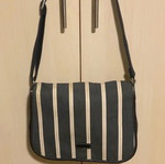 Longchamp shoulder bag like new, denim with white and blue stripes