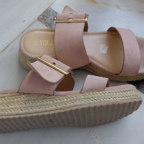 Women's pink suede slippers size 38