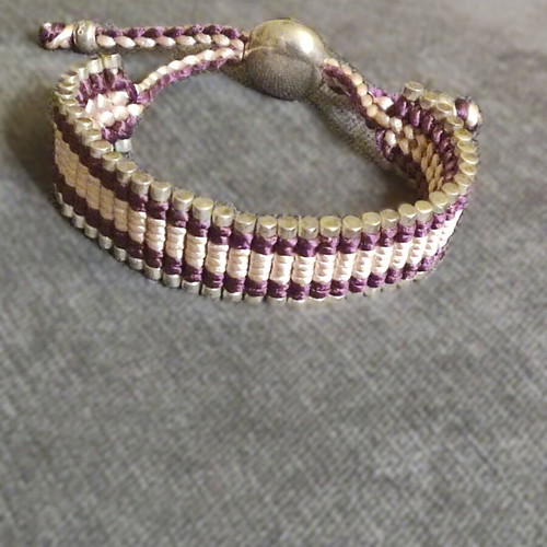 Links of London Friendship bracelet like new, purple-pink macrame