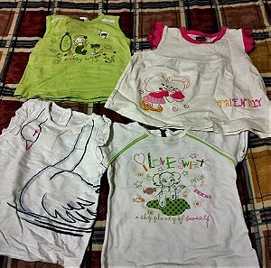 Αμάνικα βρεφικά μπλουζάκια, 6-12 μηνών