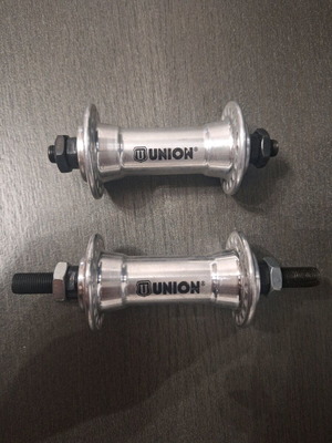 Union front bicycle hubs new, set of 2