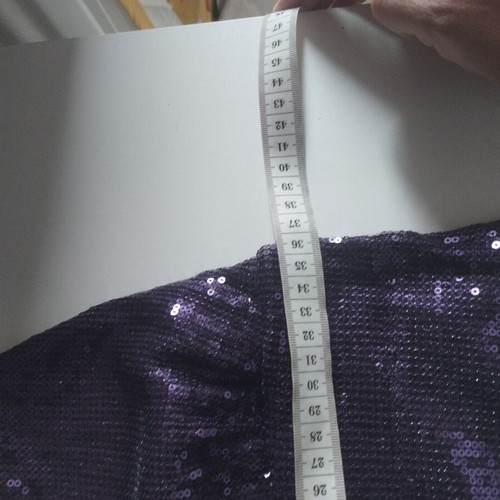 Ysatis mini dress used, purple with sequins, size M