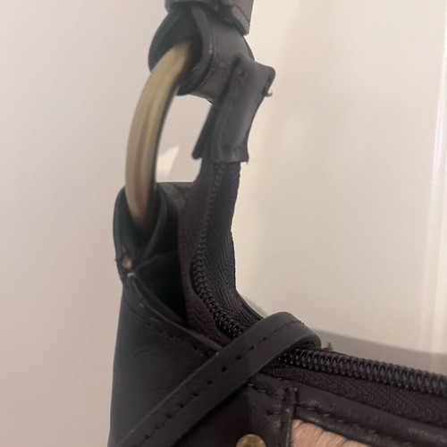 Pony skin crossbody leather bag like new, brown