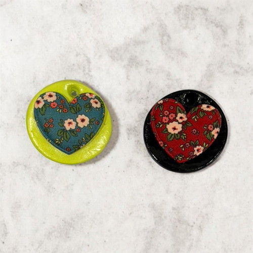 Fridge magnets new with various designs made of clay and fabric decorations