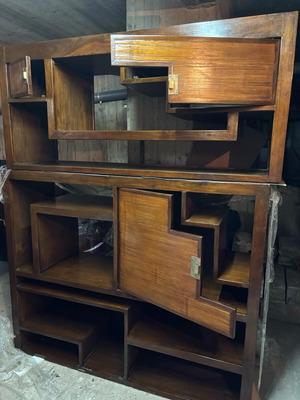 Living room furniture colonial style new, teak solid wood bookshelf unit