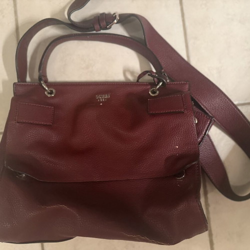 Guess leather shoulder bag used, red