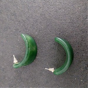 Κοκάλινα σκουλαρίκια σε χρώμα πράσινο