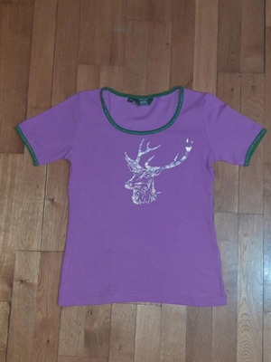 Lilac short-sleeve top new, elastic fabric