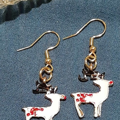Reindeer Earrings No2 in Steel new