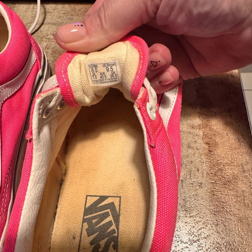 Vans Old Skool sneakers like new, neon pink and white, size 40.5