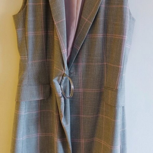 Bershka long checkered vest medium like new