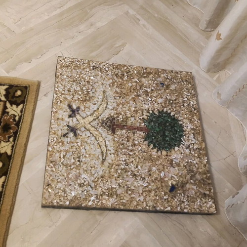 Handmade mosaic tile Saudi Arabia national emblem like new