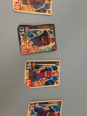 Barcelona cards used with Suarez, Pique, Rakitic and Busquets