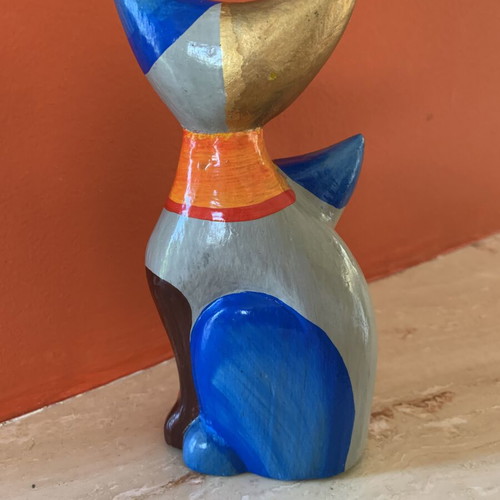 Two Cats Decorative Figurine with Gold Leaf like new