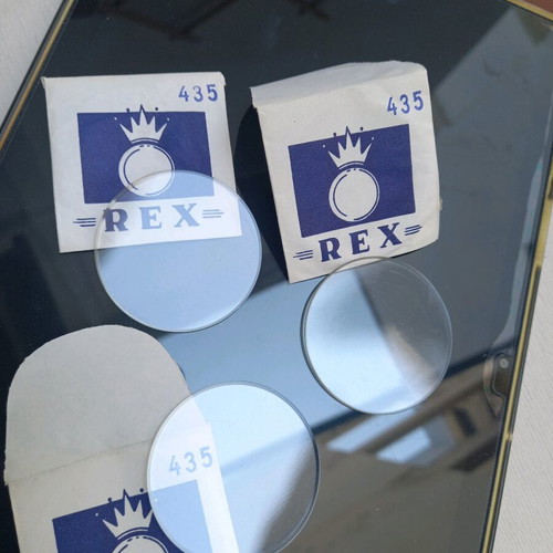Rex 435 vintage watch glass set of 3 new