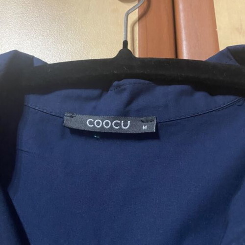 Coocu women's long-sleeve shirt tunic navy blue size M like new