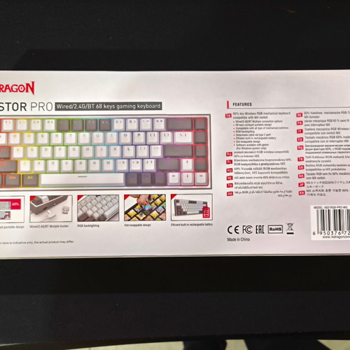 Redragon K652 Castro Pro Wireless Mechanical Keyboard like new
