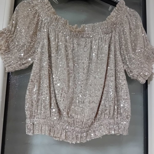 Acne Studios sequin blouse beige size M like new