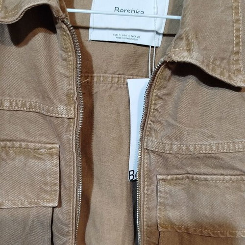 Bershka crop bomber καφέ καινούργιο μέγεθος S