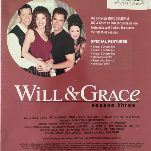 Will & Grace Season 3 DVD used, original digipack, region 1