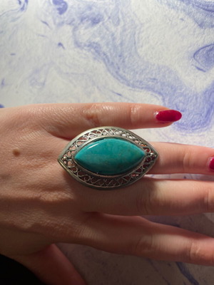 Vintage ring used turquoise boho style