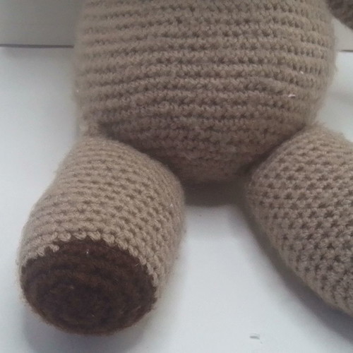 Crochet cat doll used, handmade, height 14 cm