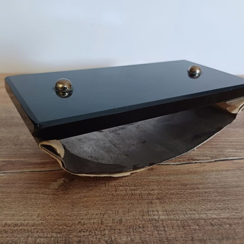 Ink Blotter used office accessory with glass and nickel metal