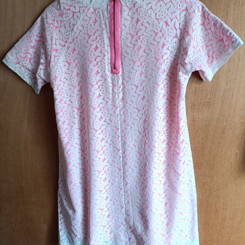 Tezenis summer dress with white lace and fuchsia lining used