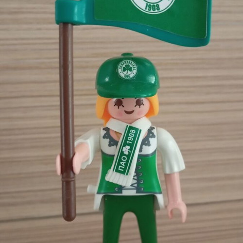 Playmobil Panathinaikos Fan Figure with Flag, Scarf and Hat new