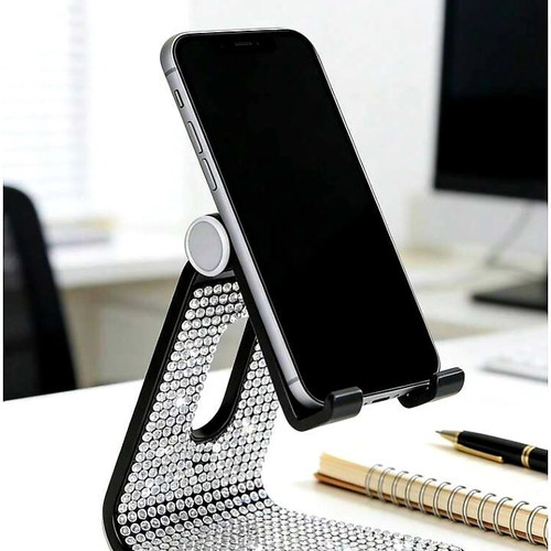 Phone stand with rhinestones new, foldable for smartphone and tablet