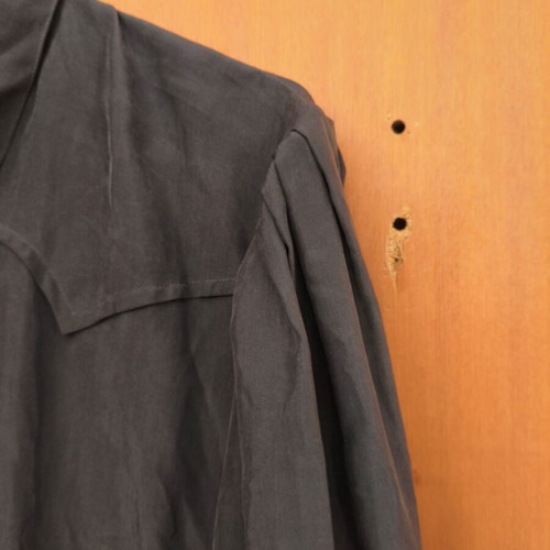 Vintage silk shirt HESS Frackmann black, new, size 46
