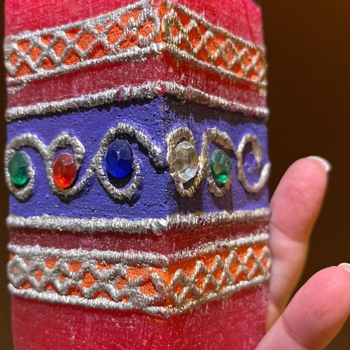 Indian decorative candle used with imperfections due to age