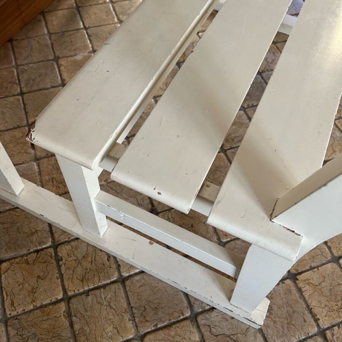 Children's desk with integrated bench used, solid wood