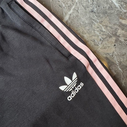 Adidas women's tracksuit like new, black with pink stripes, size M