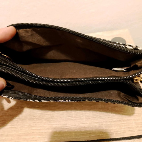 Evening shoulder bag like new, black and silver