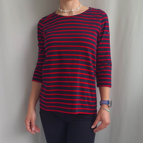 Armor Lux women's striped shirt, size M/L, blue and red