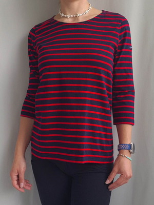 Armor Lux women's striped shirt, size M/L, blue and red
