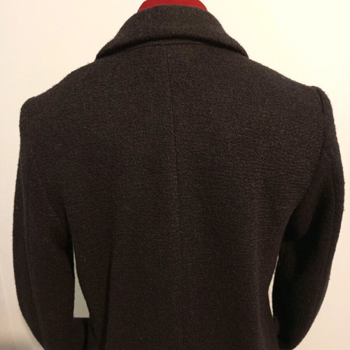 Monki black coat like new with lapel collar wool blend XS