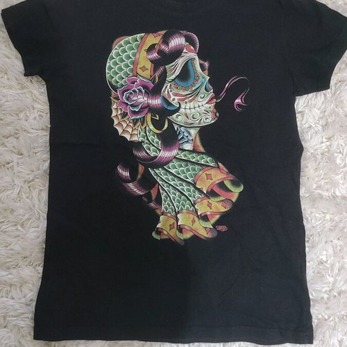 Alt tshirt size M used, cotton, black multicolor