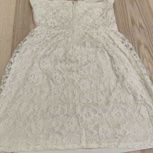 Coquette lace mini dress, ivory, y2k style