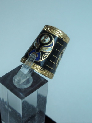 Collectible brass thimble with multicolor enamel new