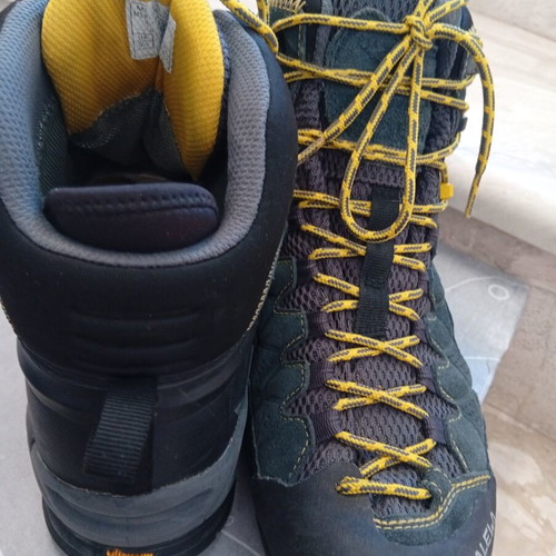 Salewa MS Alp Trainer Mid GTX hiking boots like new, size 44, green and yellow