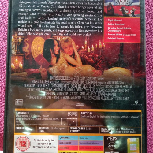 Shanghai Knights DVD like new, comedy, subbed