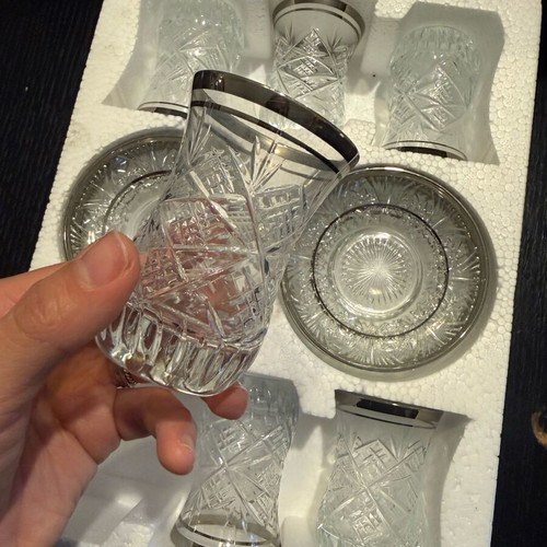 Tea Glasses and Saucers new, in original box
