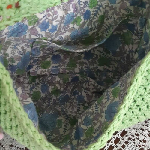 Fiesta Bloom Bag crossbody green, handmade