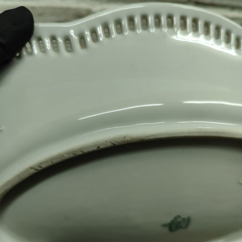 Vintage porcelain Bavaria platter with duck design used